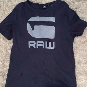 GSTAR RAW NAVY BLUE SHIRT MULTIPLE STAINS